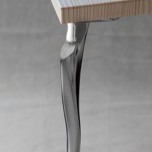 Set of 4 modern die-cast aluminum table legs original design glossy chrome finish for tables and low furniture