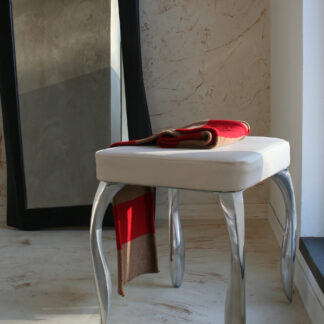 Set of 4 modern die-cast aluminum table legs original design glossy chrome finish for tables and low furniture. by Mauro Magnano